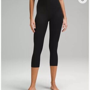 Lululemon Align High Rise Ribbed Crop 23” Black Leggings Size 8